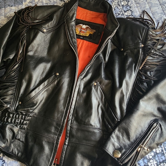 Harley-Davidson Jackets & Blazers - Black Leather Fringe Jacket